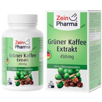 Zein Pharma Green Coffee Extract 450mg Food Supplement - Weight Loss - 90 Capsules