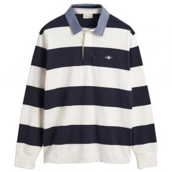 Polo GANT Hombre Regular Fit Chambray Rayas Pesado Color Huevo Talla L