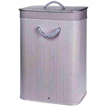 MIJOMA Cesto plegable para la colada de bambú, con bolsa de algodón, 40 x 30 x 60 cm