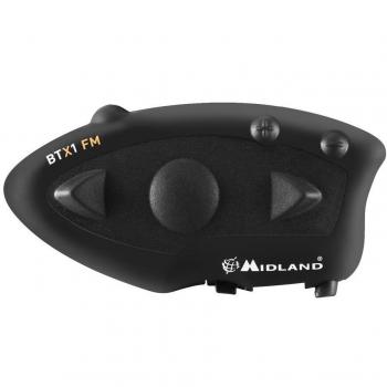 MIDLAND BTX1 Twin Intercomunicador Inalambrico Bluetooth Intercom Manos libres, A2DP, FM Radio, Protección impermeable IPX4, entre 2 comunicadores, con Auriclar casco para Motociclista