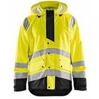 Chaqueta Impermeable de Alta Visibilidad Nivel 3 - Amarillo Fluorescente/Negro XXL