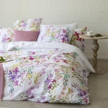 Funda Nórdica Floralink 90 cm - 140x200 cm, algodón 200 hilos, cierre con corchetes