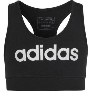 Adidas Essentials Linear Logo Cotton Sujetador Deportivo para Niñas - Negro/Blanco, Talla 152