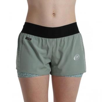 Short Bullpadel Breca Eucalipto Mujer - Pantaloncitos de pádel para mujer, color eucalipto, fabricados con material ligero y transpirable, diseño moderno y cómodo, ideal para actividades deportivas