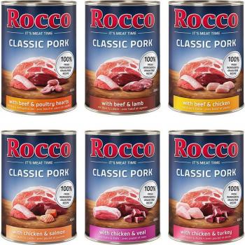 Rocco Classic Pork - Pack mixto de sabrosas variedades: Vacuno/cordero, Pollo/pavo, Pollo/ternera, Vacuno/Corazón, Pollo/salmón, Vacuno/pollo