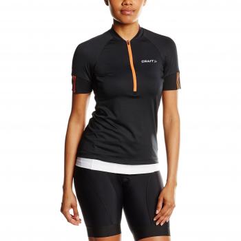 Craft Maillot de Mujer Velo Jersey, Mujer, Color Negro - Black/Shock, tamaño L