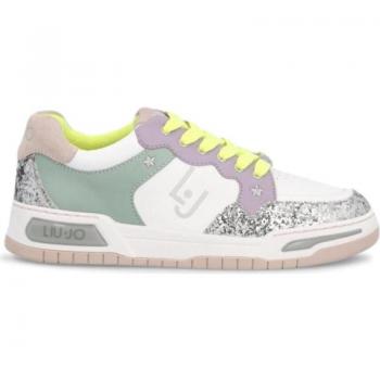 Liu Jo Women's White Sneakers with Glitter Details, Size 9 US (EU39) - Model BA2185TX242