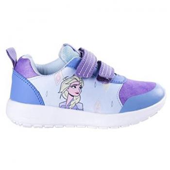 Zapatilla Baja de Frozen para Niña – Deportiva de Elsa de Frozen en Color Lila con Dibujos – Sneaker con Cierre de Velcro – Estilo Casual – Cómodas – Modelo 5090