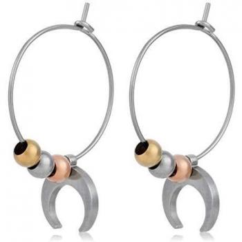 Córdoba Jewels | Pendientes en plata de ley 925 y bañada en oro y oro rosa con diseño Aros Bolitas Luna
