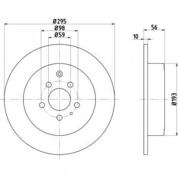 HELLA 8DD 355 104-461 Disco de freno - 50615