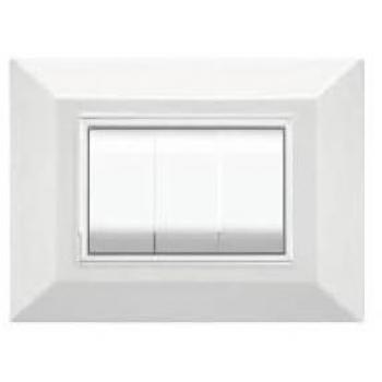 Placa Compatibles Axolute Bticino Color Blanco 3 Foros