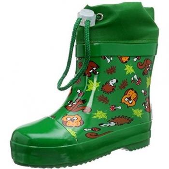 Botas de goma forradas verdes con animales del bosque tamaño 20