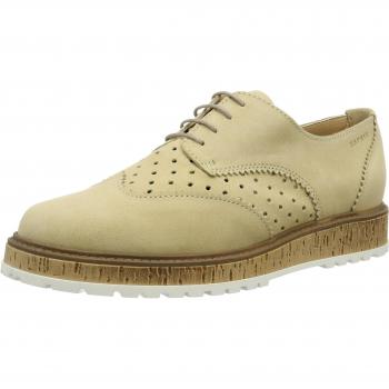 ESPRIT Crissy Lace Up, Zapatos de Cordones Derby para Mujer, Beige