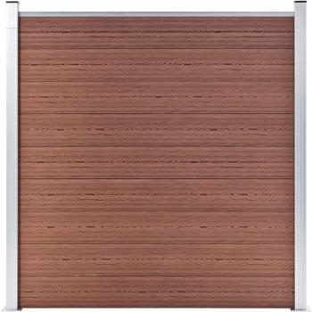 Valla de jardín de WPC 180x186 cm en color marrón, gris y negro, perfecta para plantas y animales, múltiples usos como malla para ventilación, seguridad, ventana y jardín