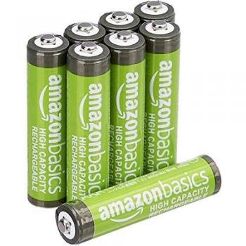 AmazonBasics - Pilas AAA recargables de alta capacidad, precargadas, paquete de 8