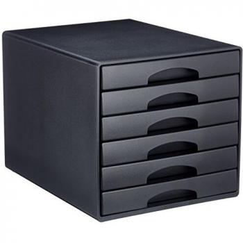 Leitz Plus 52120095 - Buc de cajones, A4, 6 cajones, Negro, Plástico