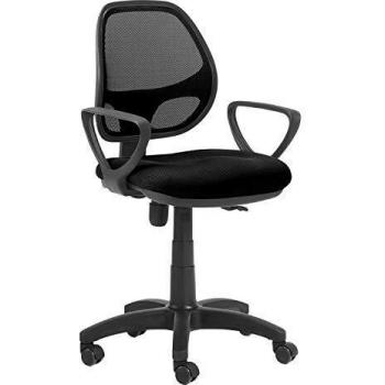duehome Silla Juvenil, Silla de Escritorio, Silla de Estudio, Modelo Bari, Color Negro, Medidas: 58 cm