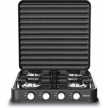 Cocina de Gas Sogo COC-SS-10275 de 4 Fuegos - Consumo 4X160G/H, Potencia 4 X 2.2 Kw
