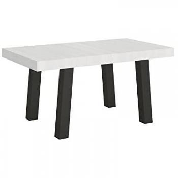 Mesa extensible 90x160/420 cm Puente Blanco Ceniza Estructura Anthracita