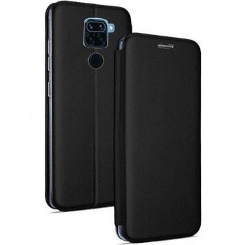Funda tipo libro con tapa flip cover en color negro para Xiaomi Redmi Note 9