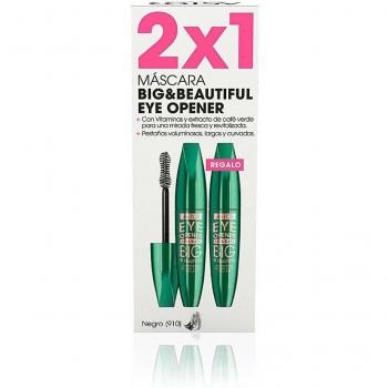 Astor, Máscara de Pestañas Voluminizadora Big & Beautiful Eye Opener, Color Negro - Pack de 2 Unidades