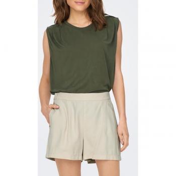 Top básico de mujer sin mangas color verde de la marca Only