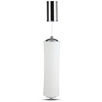 Lámpara Colgante LED de Diseño 24W con Cilindro Vertical Satinado Blanco 3000K Triac Regulable