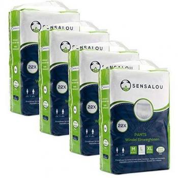 Pantalones Incontinencia para Adultos Hombre y Mujer - Ropa Interior - Protector Perdidas de Vejiga Débil - Pañales Desechables Mojar Cama, Maternidad - 88 unidades - Blanco, Tallas Grande