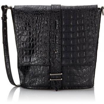Friis & Company Alligator Gabriela Everyday Bag - Bolso de hombro para mujer, color negro