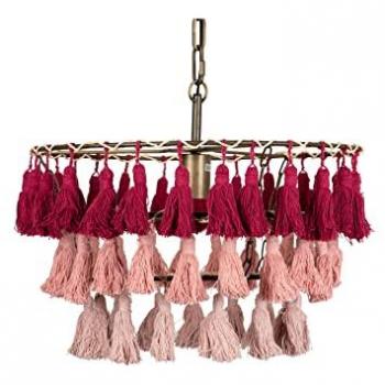 Lámpara de Techo Adda Home con Borlas en 3 Colores - Dimensiones 45x45x146 cm
