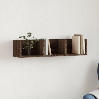 Mueble de pared madera de ingeniería 75x18x16,5 cm en Blanco, Negro y Roble Sonoma - Estantería/Librería/Mueble de Almacenamiento para Oficina, Estudio y Dormitorio