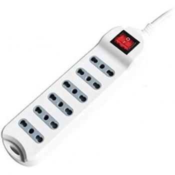 Multipresa Ciabatta Eléctrica 6 Tomas 10/16A con Interruptor Luminoso y Enchufe Lateral 16A, Cable de 1,5 Metros