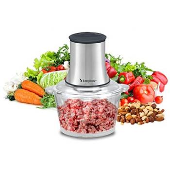 Beper Picadora Eléctrica de Vidrio 1,5L - 500W - Doble Cuchilla de Acero - 2 Velocidades - Base Antideslizante