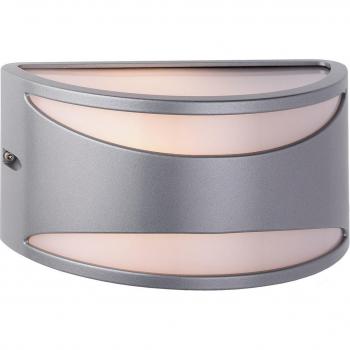 Aplique de pared Meridian plateado 1 luz 60W IP65 E27