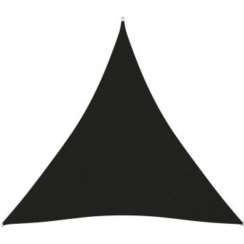 Toldo de vela triangular resistente de tela oxford negro 5x5x5 m