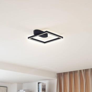Plafón LED Yulla de Aluminio Negro para Sala y Comedor - Lindby