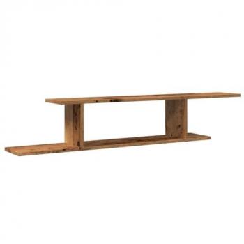 Estante de Pared para TV de Madera Ingeniería Envejecida 125x18x23 cm