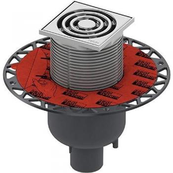 Juego de desagüe TECEdrainpoint S 130, vertical, con brida universal Seal System, 100x100 mm, DN50