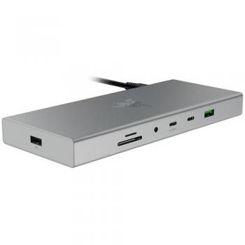 Estación de Acoplamiento Razer USB 4 Mercury - 14 Puertos, Soporte Doble Pantalla, 4K, HDMI 2.1 (120 Hz), DP 1.4 (240 Hz), Gigabit Ethernet