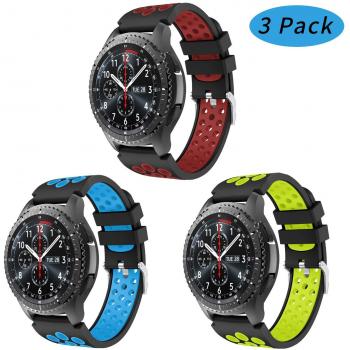 Yayuu Gear S3 Frontier/Classic Correa de Reloj, Reemplazo de Banda de Silicona Suave Deportiva Pulsera de Repuesto para Samsung Galaxy Watch 46mm/Samsung Gear S3/Moto 360 2nd Gen 46mm Smart Watch