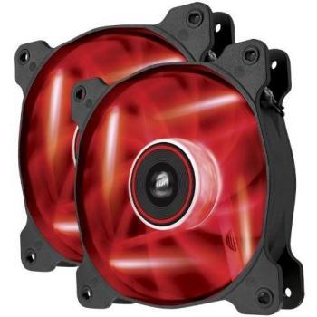 Corsair Air Series AF120-LED Quiet Edition High Airflow LED Fan, 120 mm - Red, Dual Pack