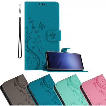 Funda Libro para Samsung Galaxy S9 en LILA OSCURO FLORAL