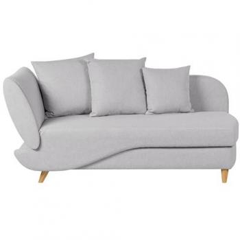 Chaise Longue Izquierda de Tela Gris Claro con Contenedor de Almacenamiento Meri II