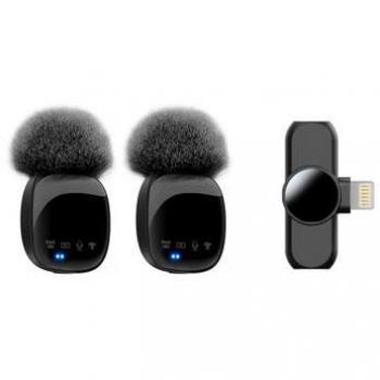 Micrófono inalámbrico Lippa Pro con conector Lightning - 2 Unidades - Negro