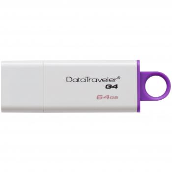 Kingston DataTraveler G4 DTIG4/64 GB - Memoria USB 3.0, 64 GB, Color Blanco/Púrpura