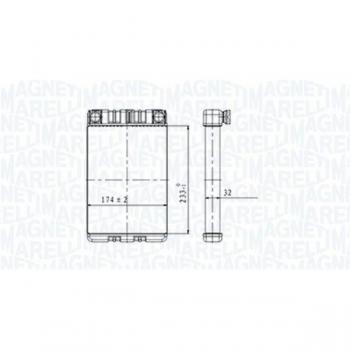 Radiador de calefacción MAGNETI MARELLI 350218428000 con intercambiador de calor para interior