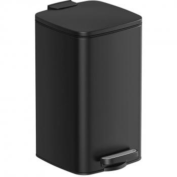 Cubo de Basura Compacto de 8L para Baño - Con Pedal y Tapa de Cierre Suave, Acero Inoxidable, Disponible en Blanco, Negro o Verde Menta