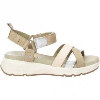 Sandalias de piel verde para mujer con cuña de la marca Carmela