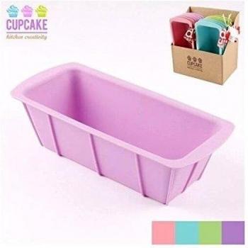 MOLDE SILICONA RECT.MED.CUPCAKE 4COl SURT - Rosa