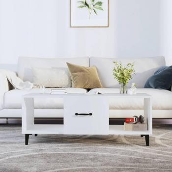 Mesa de centro blanca en madera contrachapada 102x50x40 cm